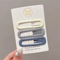 Three-piece set of matte wavy hair clips in beige, dusty purple, and blue colors - 6# Wavy Square Set of 3