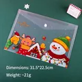 Christmas snowman and reindeer themed translucent A4 stationery file bag with snap button - Christmas File Bag - Snowman