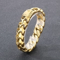 Bracciale da uomo a catena a chiglia dorata in stile punk vintage con chiusura a scatto - 22cm / Oro (KB188234-KJX)