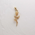 Golden rose flower pendant necklace in 18K gold plated titanium steel finish - L22 Single Rose