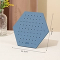 Espositore esagonale blu per orecchini a lobo con fori per conservare gioielli - Esagono Grande 14.5x16.5cm / Blu
