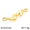 Golden stainless steel wave charm connector 27x7mm for DIY ocean jewelry making - Gold W-Shape Connector (KLJ9921-Z)