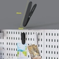 Set of black and white magnetic clips for pegboard, 80mm length for office storage - Metal Clips 2Pcs - Black