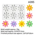 A395 Six-hole daisy flower silicone mold for fondant, chocolate and soap crafting DIY - 3# Gray