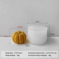 Pumpkin shaped silicone mold for DIY candles and soaps with product dimensions - Small Pumpkin H-0423