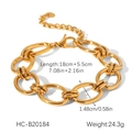 Detaillierte Größenangaben für das goldene Gliederkettenarmband mit Maßen und Gewicht - Goldenes Grobes Gliederkettenarmband (HC-B20184)