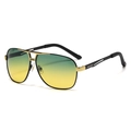 Occhiali da sole aviator polarizzati uomo con montatura nero-oro e lenti sfumate - Lente polarizzata / Montatura Oro Nero Lenti Giallo Verde