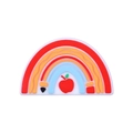 Rainbow pencil silicone bead with red apple for DIY children jewelry making and charms - Rainbow Pencil
