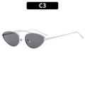Occhiali da sole cat eye con montatura argento e lenti grigio scuro per uomo e donna - Montatura Argento Lente Grigia