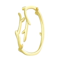 Elegante anillo dorado en forma de rama con diseño pulido y banda abierta ajustable - Estilo 4796 / Oro (Mujer)