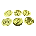 Set of six golden PVC spiral hanging ornaments for festive party and window decoration - Double Spiral/Pack of 6 / Glossy Cyan Gold