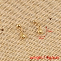 Détail de boucles d'oreilles boules dorées 4mm avec pendentifs étoiles 5mm - Style Étoile (Or 7#)