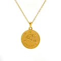 Goldene Sternzeichen-Halskette mit Wassermann-Reliefanhänger und Edelstahlkette - Wassermann