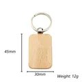 Macro shot showing dimensions 45mm x 30mm and wood grain of the DIY rectangular keychain - Rounded Rectangular Style (Style 8)