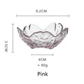 Pink sakura petal glass bowl with hammer texture and 8.2cm diameter dimensions - Plain Pink