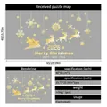 Golden Christmas window stickers featuring Santa, reindeer, and snowflakes, 40x65cm size - Gold Santa Claus & Reindeer (40*65cm)