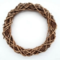Naturbelassener geflochtener Rattankranz für DIY-Weihnachtsdeko und rustikale Türhänger - 35cm Rattan Textur Kranz