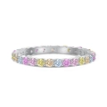Elegant 925 sterling silver ring featuring multi-color cubic zirconia stones - Multicolor Full Eternity Band Style (DY120797)