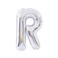 Silver foil alphabet balloon letter R for birthday parties and wedding decoration - 32' Silver Chubby Letter Aluminum Foil Balloon (r)