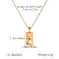 Dettaglio della collana con ciondolo tarocchi oro 18k con luna e stelle e misure - Stile Cuore Rosso Luna Stella Bianca (HC-N40645)