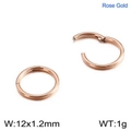 Anneau segment clicker minimaliste en acier inoxydable rose doré, taille 12x1,2mm - Style de Petit Anneau à Segment / Or rose