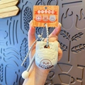 Light blue silicone Sacabambaspis keychain charm with matching adjustable lanyard cord - Sacabambaspis