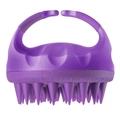 Ergonomic purple silicone scalp massage brush with tapered bristles and non-slip handle - Handheld / Purple