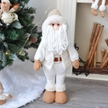 Stehende Weihnachtsmann Plüschfigur mit Teleskopbeinen in nordischen Weiß-Braun Tönen - Weihnachtsmann / 58cm / Kamel
