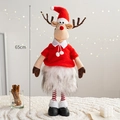 Standing Christmas reindeer plush doll with red hat and 65cm long striped legs - Big Sister Reindeer