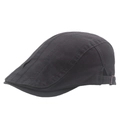 Classic black washed cotton beret hat with adjustable metal buckle for men and women - Adjustable / Gray
