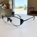 Occhiali da sole moderni con montatura nera sottile e lenti trasparenti anti-luce blu - Montatura Nera Lente Trasparente