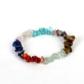 Colorful natural stone chip bracelet featuring vibrant multi-color beads in boho style - Seven Color Stone