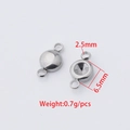 Base para piedra de nacimiento de 6,5mm en acero inox con dobles aros de 2,5mm y 0,7g - Conector de Doble Bucle / Color Acero