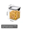 Barattolo ermetico trasparente da 950ML con coperchio nero e pasta a spirale all'interno - 950ML / Bianco Trasparente