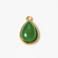 Waterdrop-shaped emerald green natural stone pendant with a gold stainless steel frame - Large / 3# Emerald Green