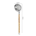 Skimmer spoon with natural bamboo handle and 31cm stainless steel mesh filter - Bamboo Handle Steel Strainer