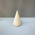 White flocked velvet cone stand for jewelry rings display and counter organization - Round Cone Stand / Off White