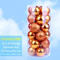 Orange gold Christmas ball ornaments set 24 pieces 4cm size in transparent tube package - 4cm (24pcs Set) / Orange