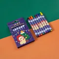 8-color Christmas crayon set in purple box with festive holiday character illustrations - Light Rabbit (8 Colors)