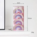 Set of 4 rainbow shaped Christmas ornaments with glitter finish in a transparent box - Rainbow Candy Pendant