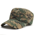 Men's woodland digital camouflage military flat top cap with breathable side vents - Woodland Digital Camo(1#)