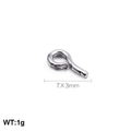 Chiodino ad occhiello 7x3mm in acciaio inox argento per creazione gioielli fai-da-te - 7x3mm / Colore Acciaio (KLJ645-Z)
