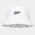 Weiße Fischerhut aus Baumwolle mit Trendy-Stickerei und Logo-Druck für Sonnenschutz - M(56-58cm) / Weiß