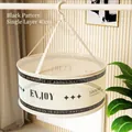 Single-layer 40cm hanging drying rack with mesh for sweaters and socks, beige finish - New Enclosed Single Layer - 40cm
