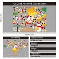 Christmas static window stickers set featuring Santa, snowman and reindeer 60x45cm - Style YCSD038 (45*60cm)