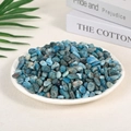 Polished blue fluorite crystals in a white ceramic tray for aromatherapy and decoration - 100 Grams Of Apatite (7-9mm)