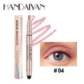 Dual-ended eyeshadow stick in #04 rose gold shimmer with blending sponge tip and swatches - 4#