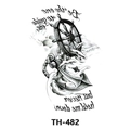 Waterproof nautical tattoo sticker featuring ship wheel and anchor design, model TH-482 - Th-482 / 210*148mm