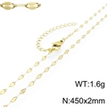 Fonkelende gouden lipketting voor dames, gewicht 1,6g en afmetingen 450x2mm - Gouden Stijl (KN118594-K)