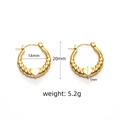 18k gold plated stainless steel twisted heart earrings with 20mm height dimensions - 07-Twist Heart